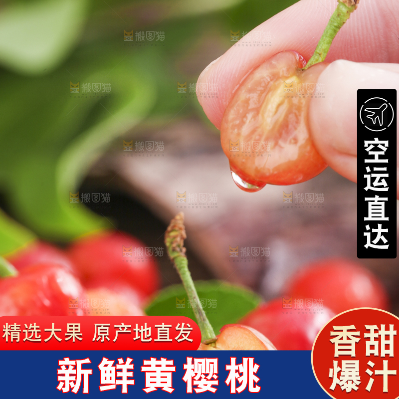 手里拿着黄樱桃