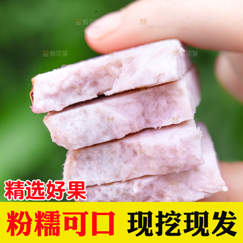 手里拿着紫藤芋头