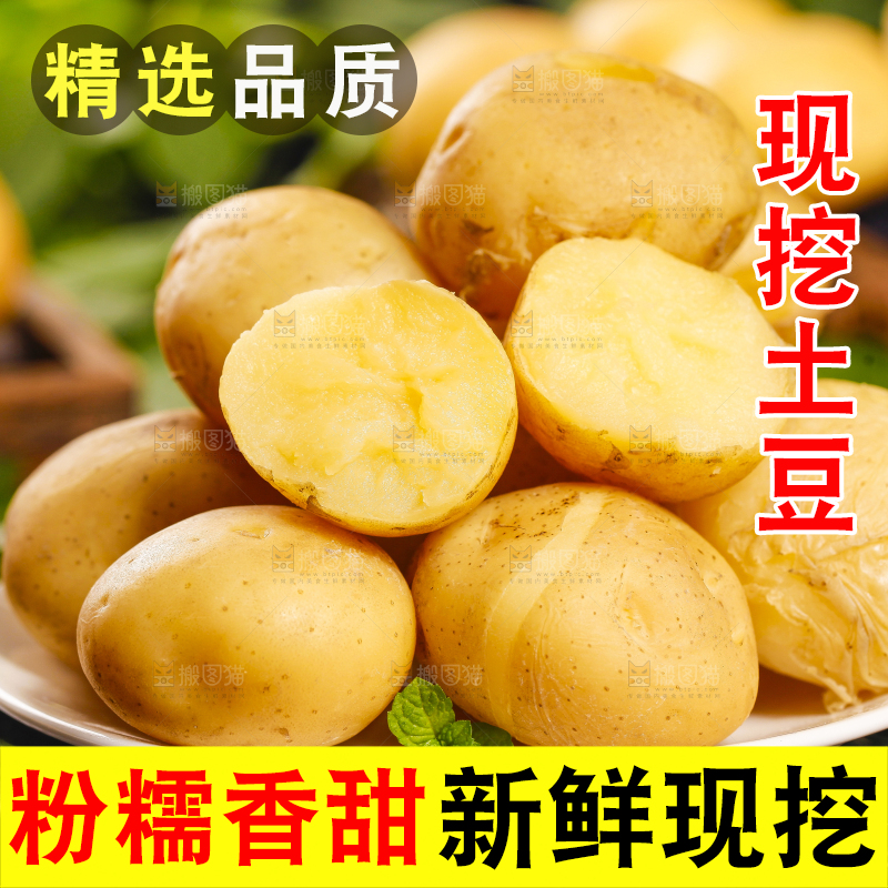 盘子里装着小土豆