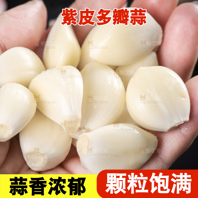 手里拿着紫皮蒜