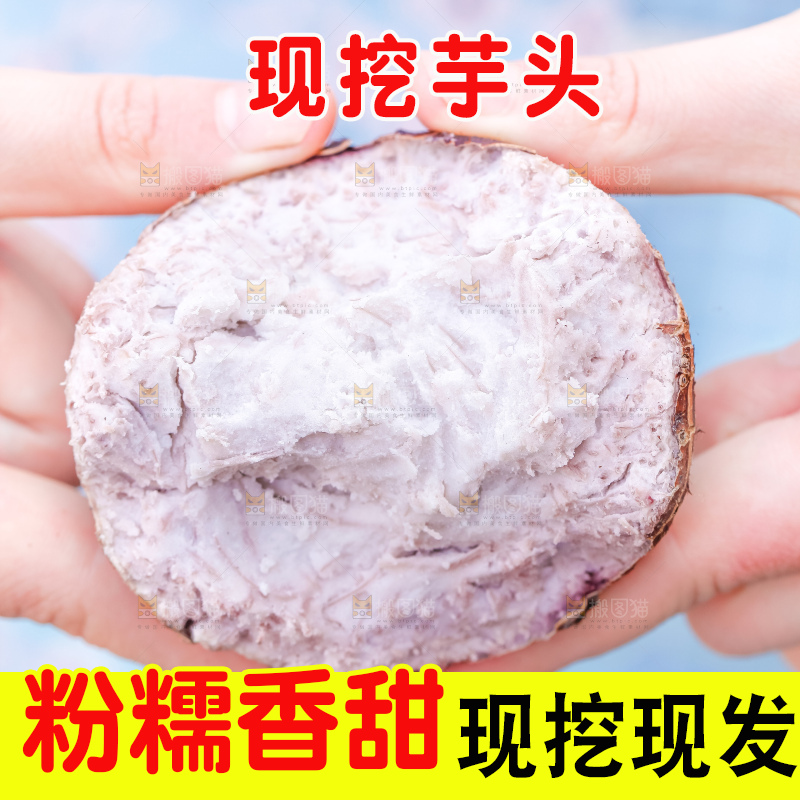 手里拿着紫藤芋头