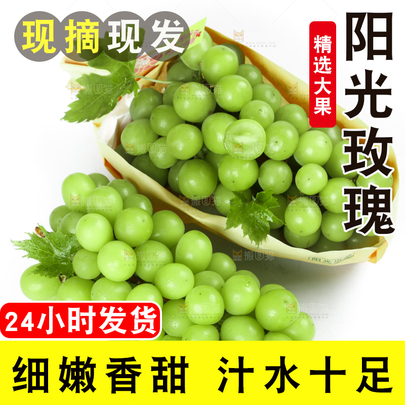 白底上放着阳光玫瑰葡萄