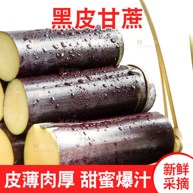 白底上放着甘蔗