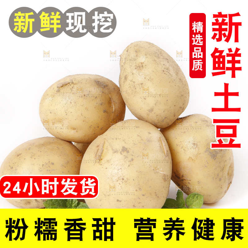 白底上放着土豆