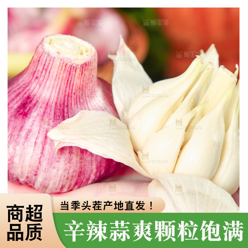手里拿着紫皮蒜