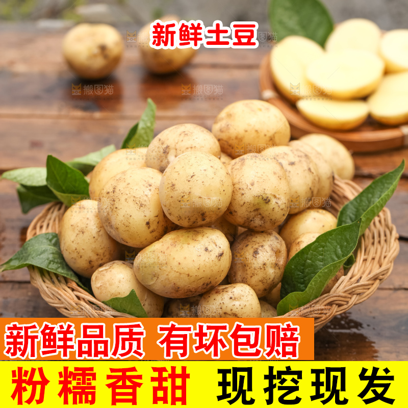 竹篮里装着云南小土豆