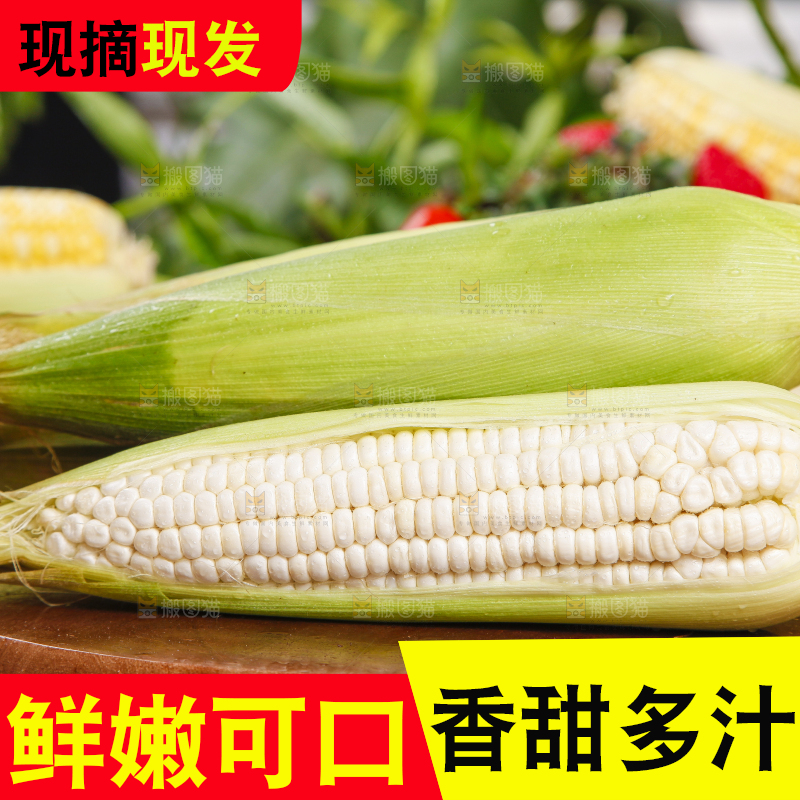 木板上放着牛奶玉米