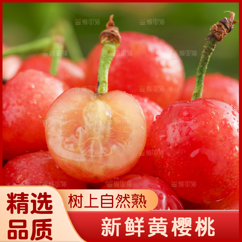 竹篮里装着水晶樱桃