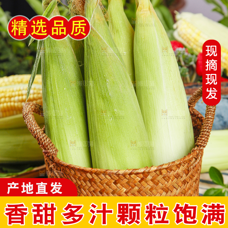 竹篮里放着牛奶玉米