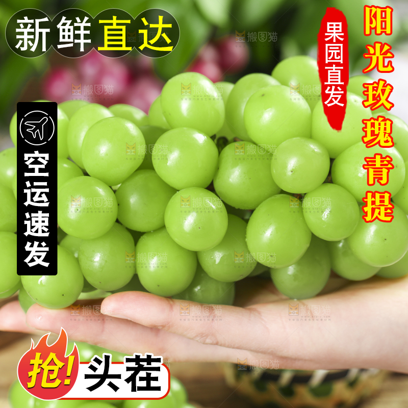 手里拿着无籽青提