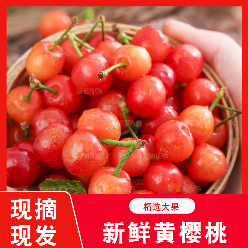 手里拿着黄樱桃