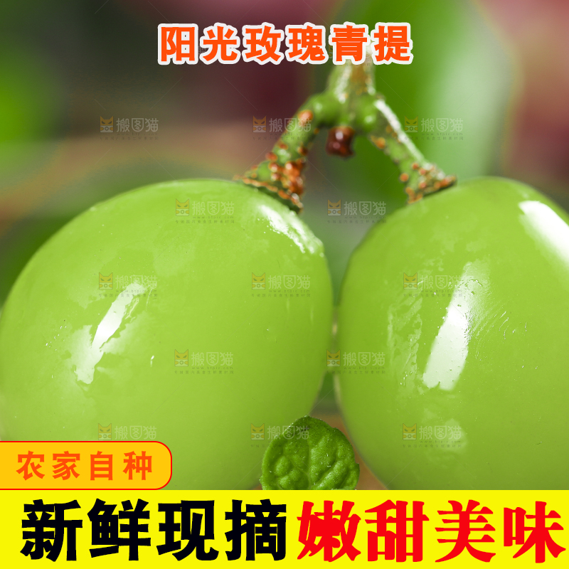木垫上放着阳光玫瑰