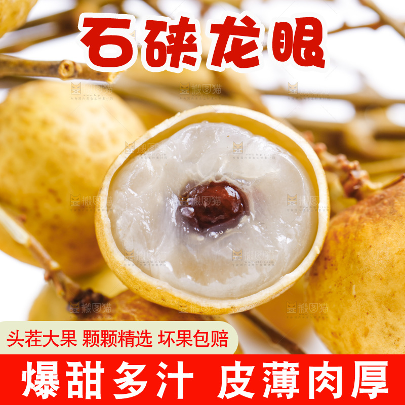 泰国龙眼放在白底上