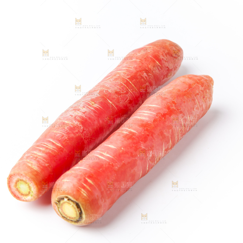 白底上的红胡萝卜