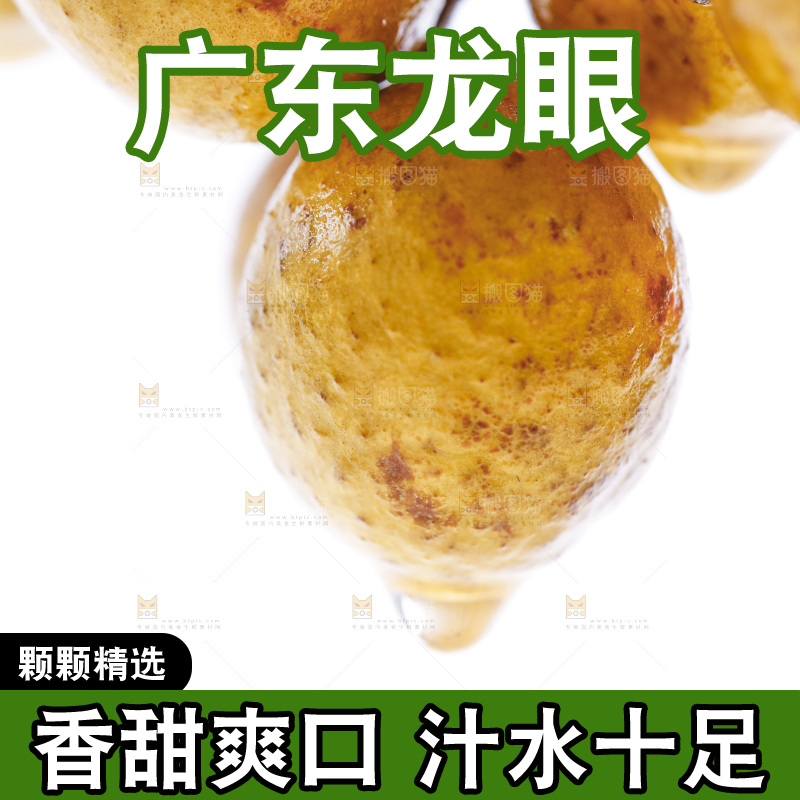 新鲜龙眼放在白底上