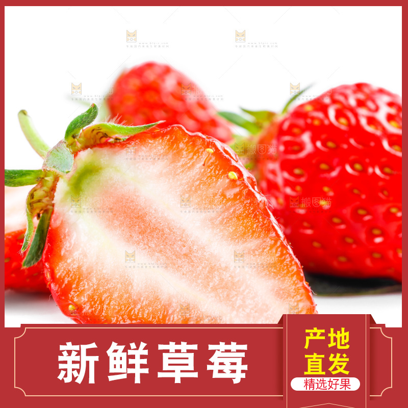 白底上放着99草莓