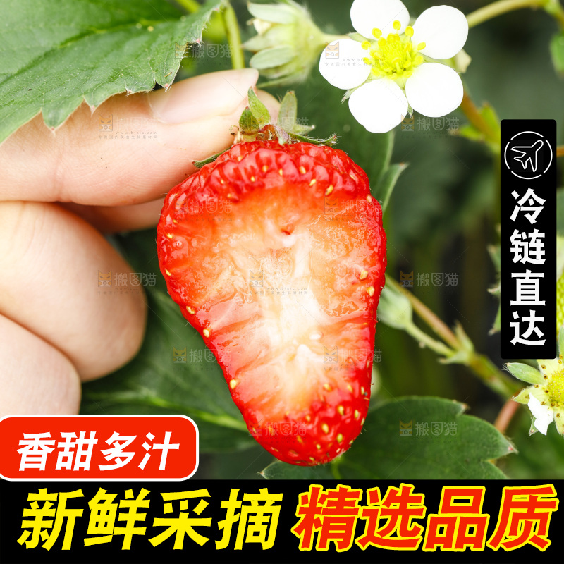手拿草莓