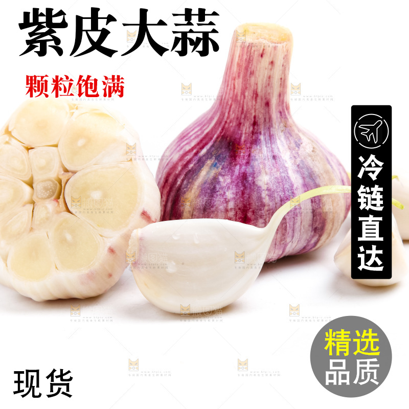 白底上的大蒜