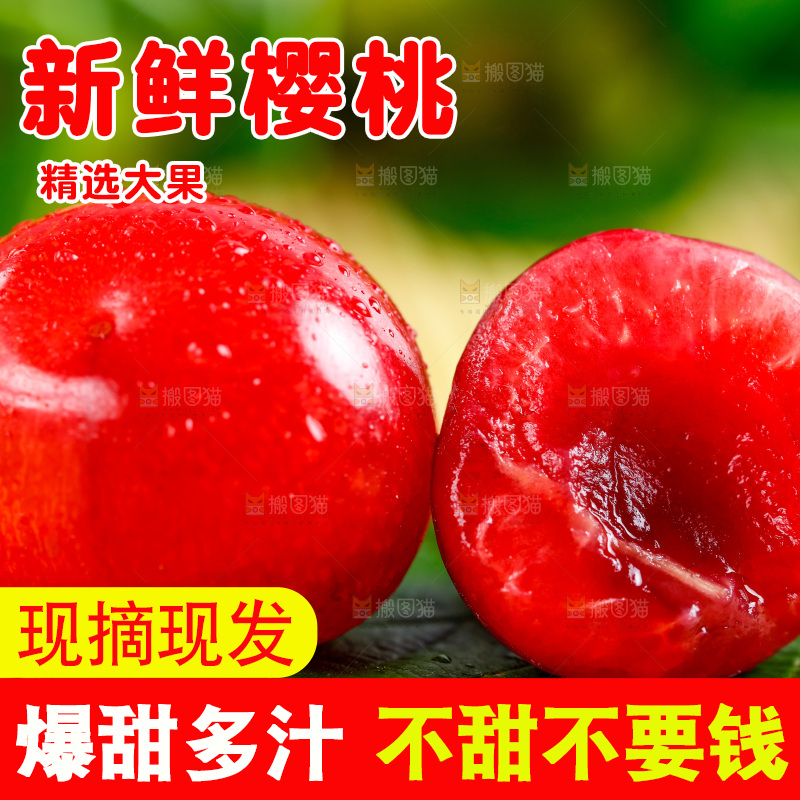 浅底上的新鲜樱桃