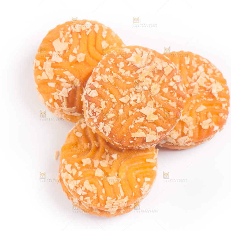 白底上的饼干