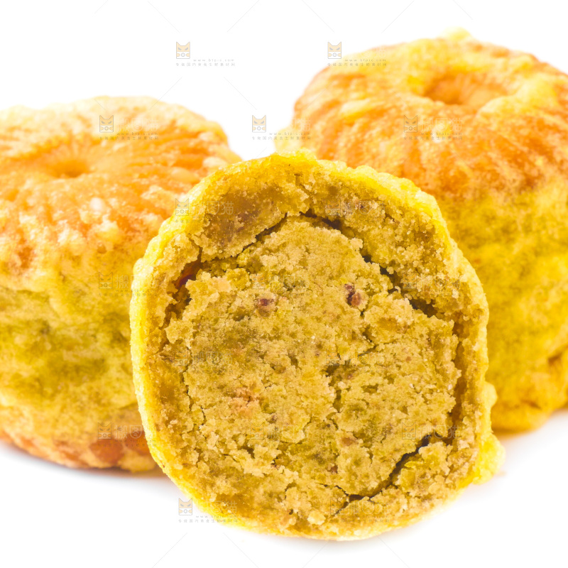 白底上的绿豆饼