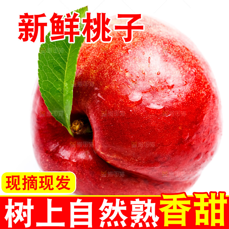 新鲜油桃放在白底上
