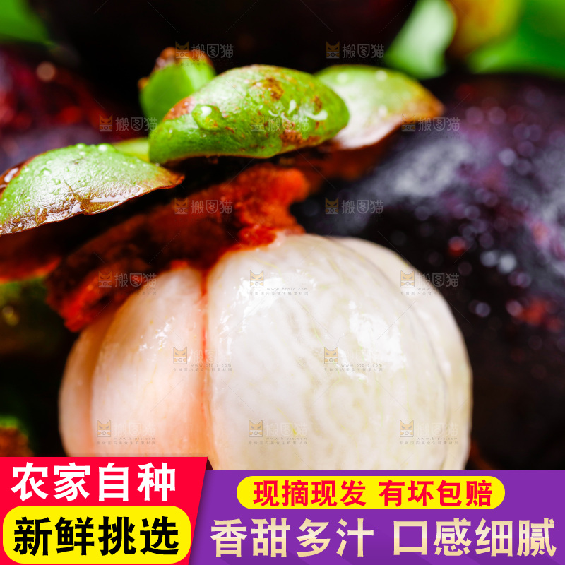 深底上的山竹果肉
