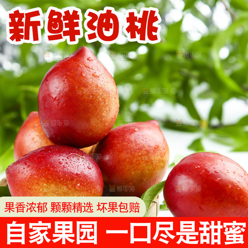 木板上的新鲜油桃