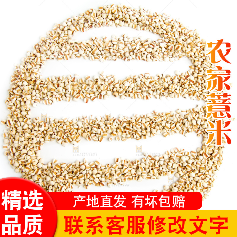 白底上放着薏米仁
