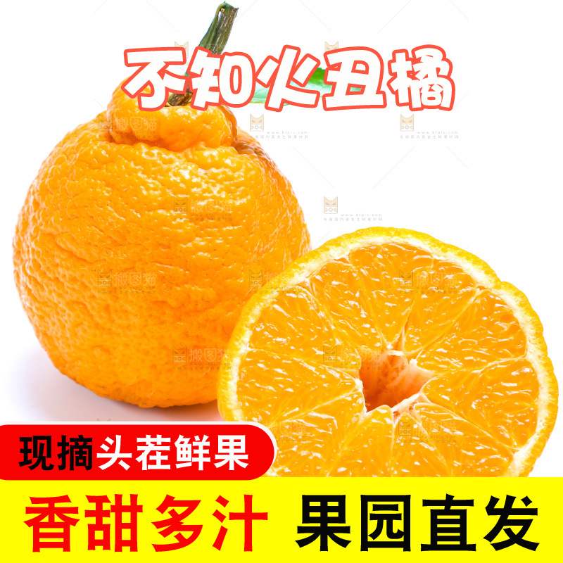 切开的四川丑橘放在白底上