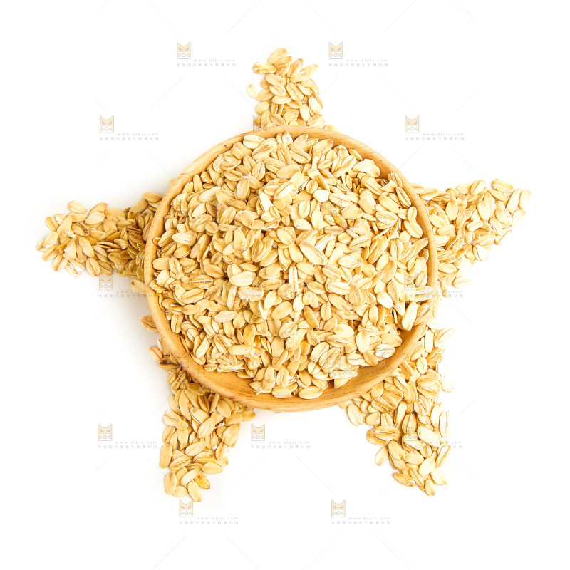 白底上的燕麦片