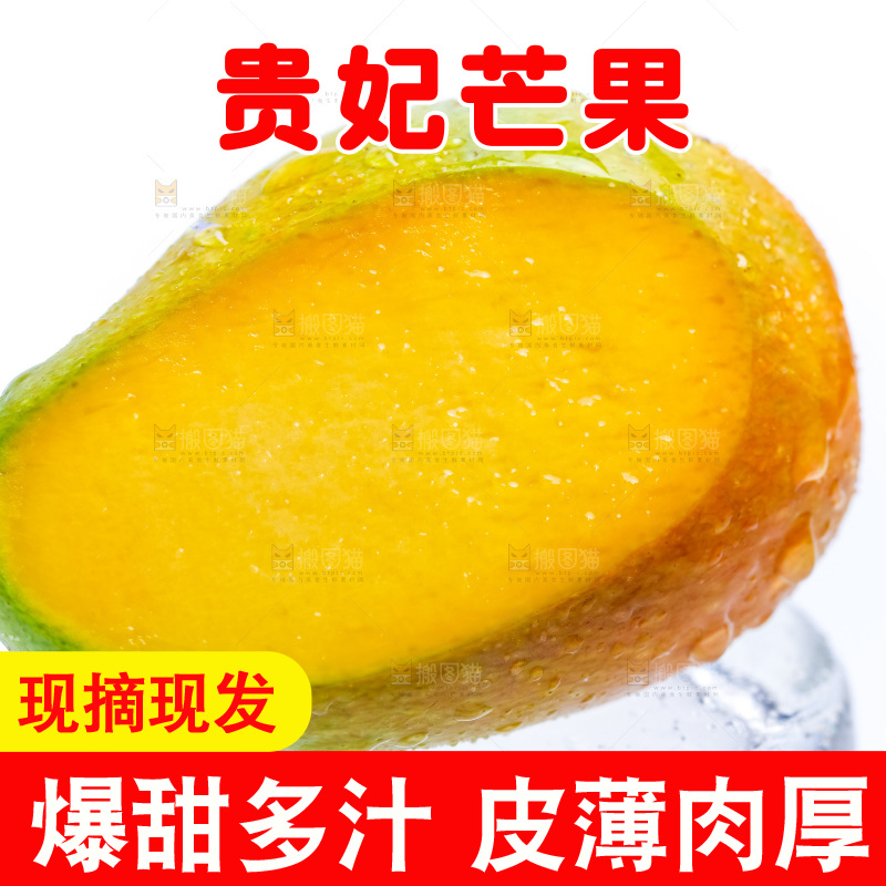 新鲜贵妃芒放在白底上