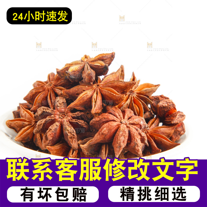 广西八角放在白底上