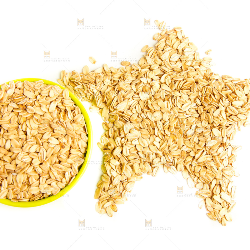 白底上的燕麦片