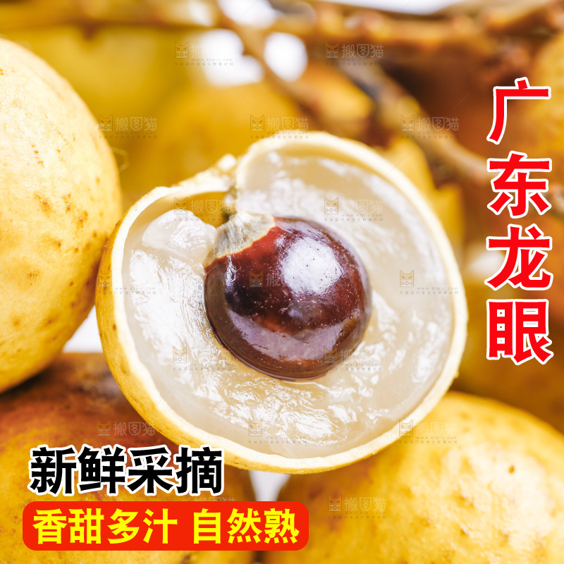 泰国龙眼放在白底上