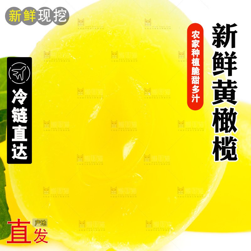 白底上的黄橄榄