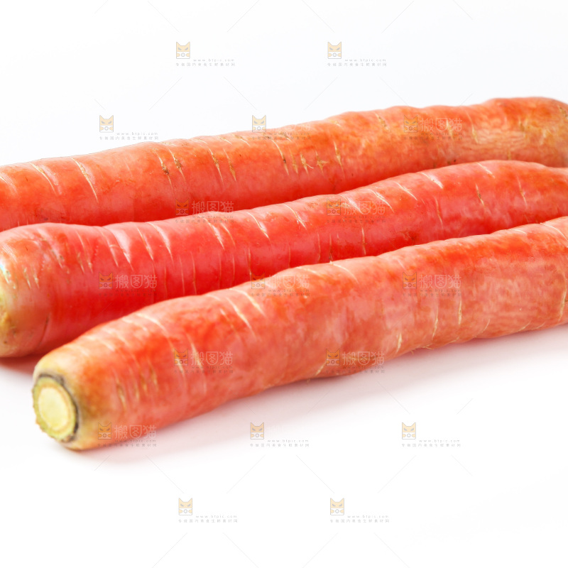 白底上的红胡萝卜
