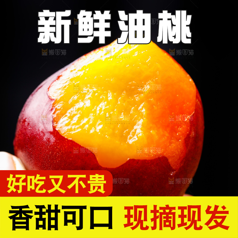 手拿新鲜油桃