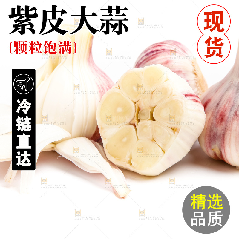 白底上的大蒜