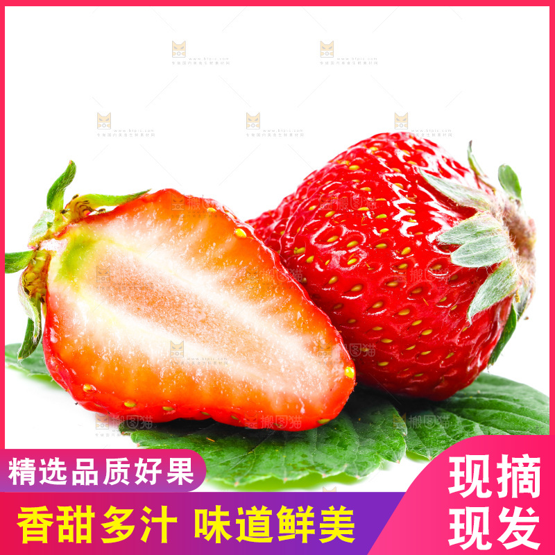 白底上的丹东草莓