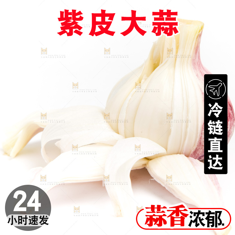 白底上的大蒜