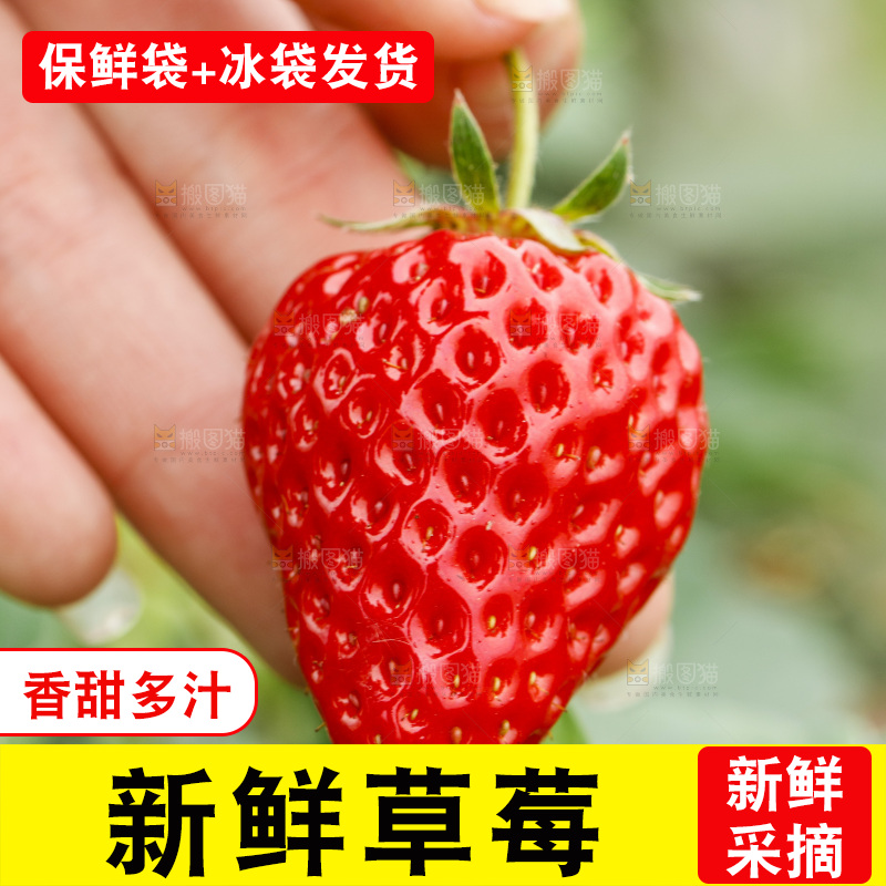 手拿草莓