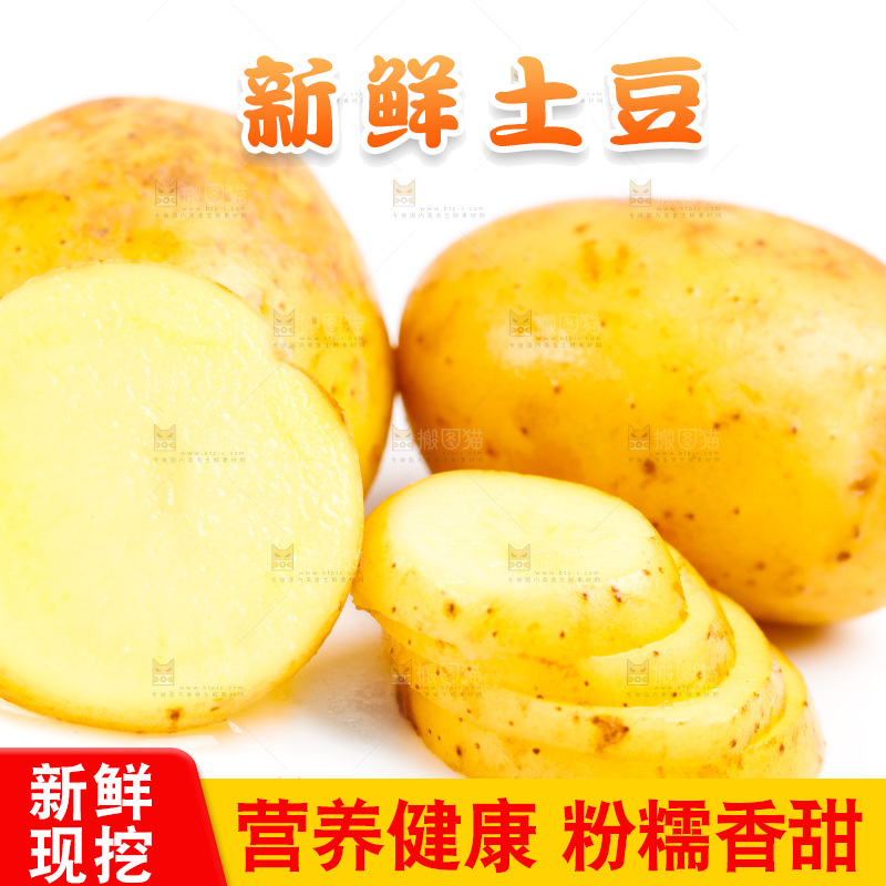 白底上的土豆