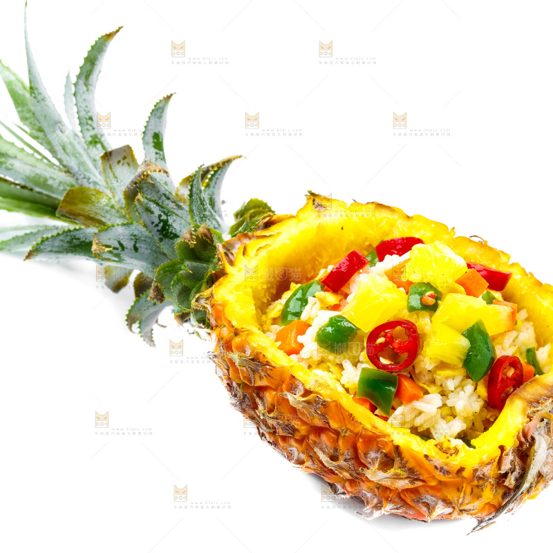 白底上的菠萝饭