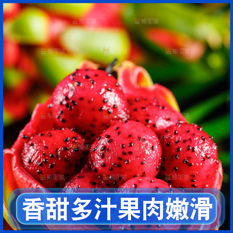 深底上放着红心火龙果果肉