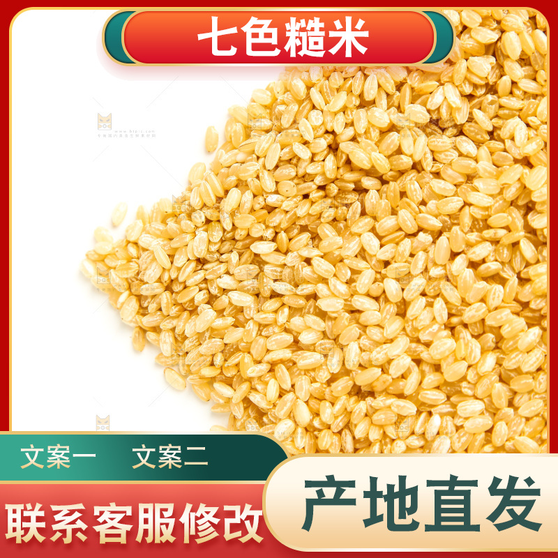 东北糙米放在白底上