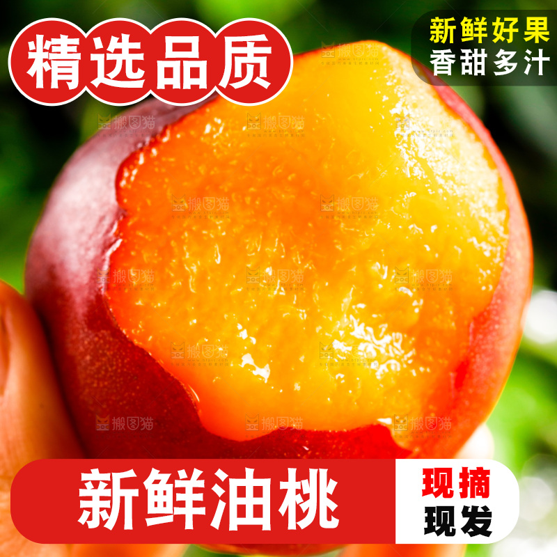 手拿黄心油桃