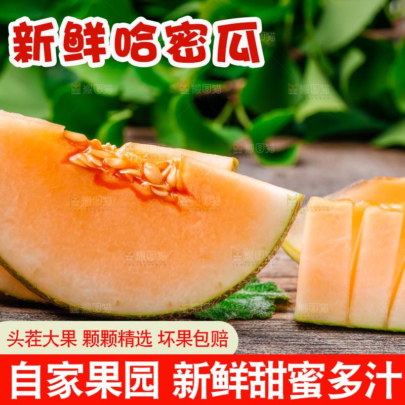 木底上放着新疆哈密瓜