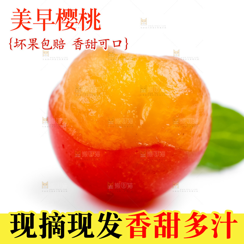 白底上的樱桃