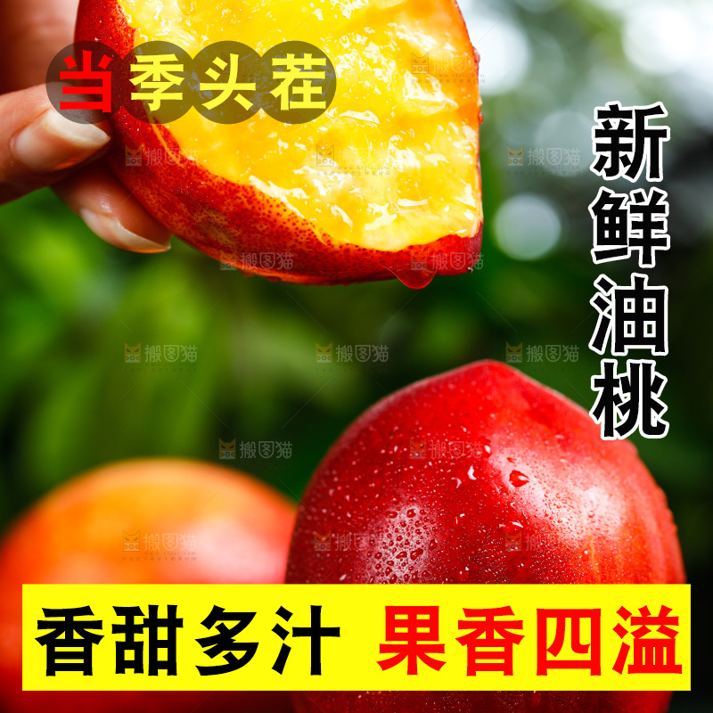 手拿黄心油桃